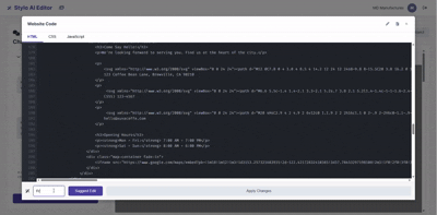 AI suggesting code edits in a modal